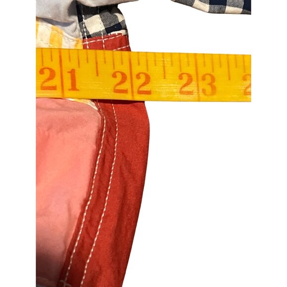 Lands End Patchwork Quilted Shirt Dress With Belt 100% Cotton Multicolor Size L - Picture 7 of 10